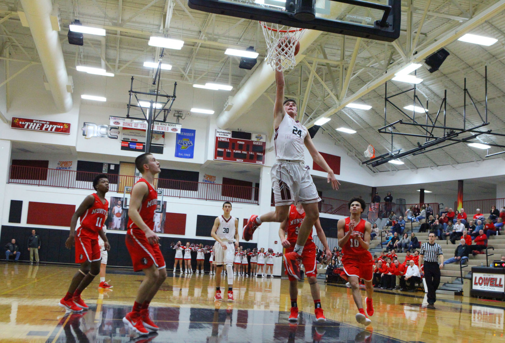Munster at Lowell boys basketball